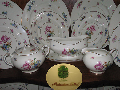 Baronet's "Bohemian Tulip" dinnerware, Czechoslovakia