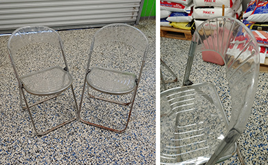 Italian Modernist style plastic folding chairs